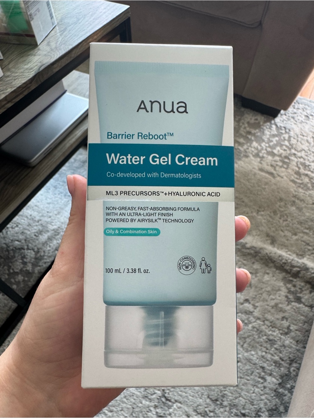 Anua Barrier Reboot Water Gel Cream — Light Blue Hydrating Gel
